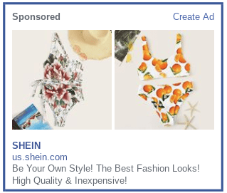 Facebook ad for SHEIN